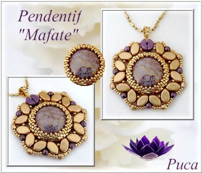 Pattern Puca Pendant Mafate uses Paros Kos Cabochon Foc with bead purchase